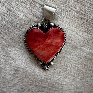 Heart-Shaped Red Spiny Pendant